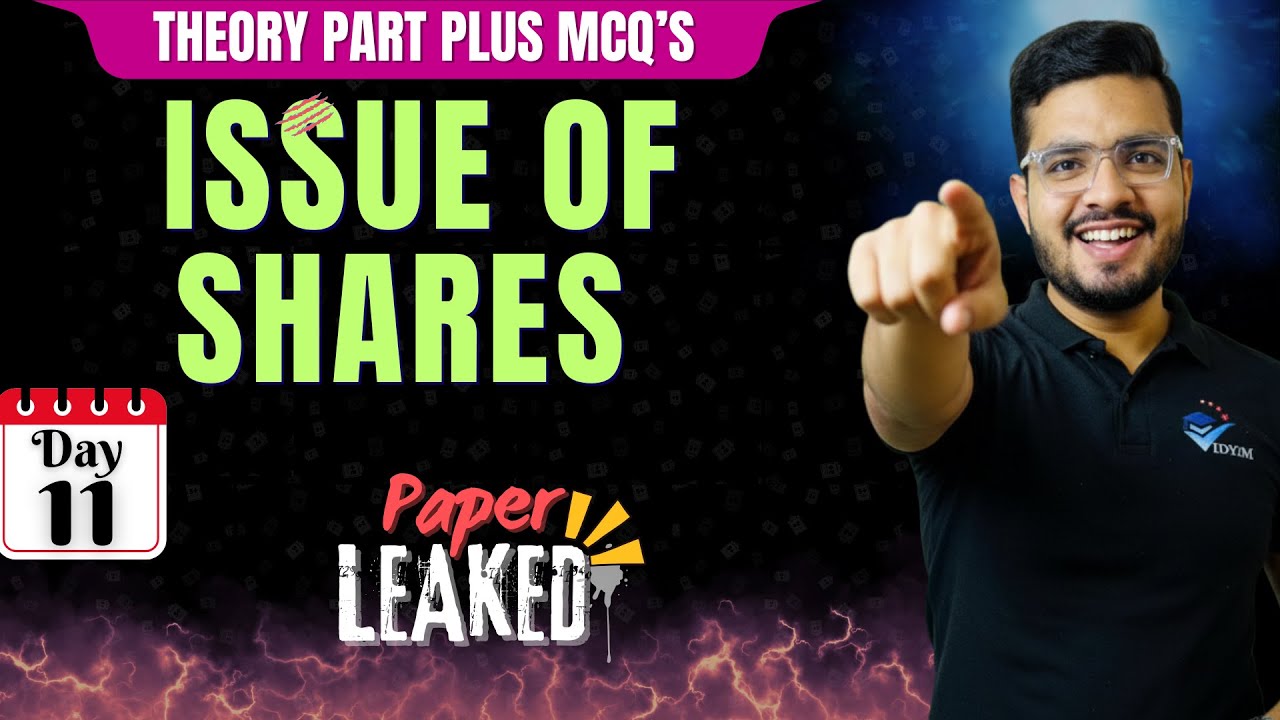 ISSUE OF SHARES MOST IMPORTANT QUESTIONS (1) | CLASS 12 CH-1 COMPANY ACCOUNTS THEORY PART PYQs