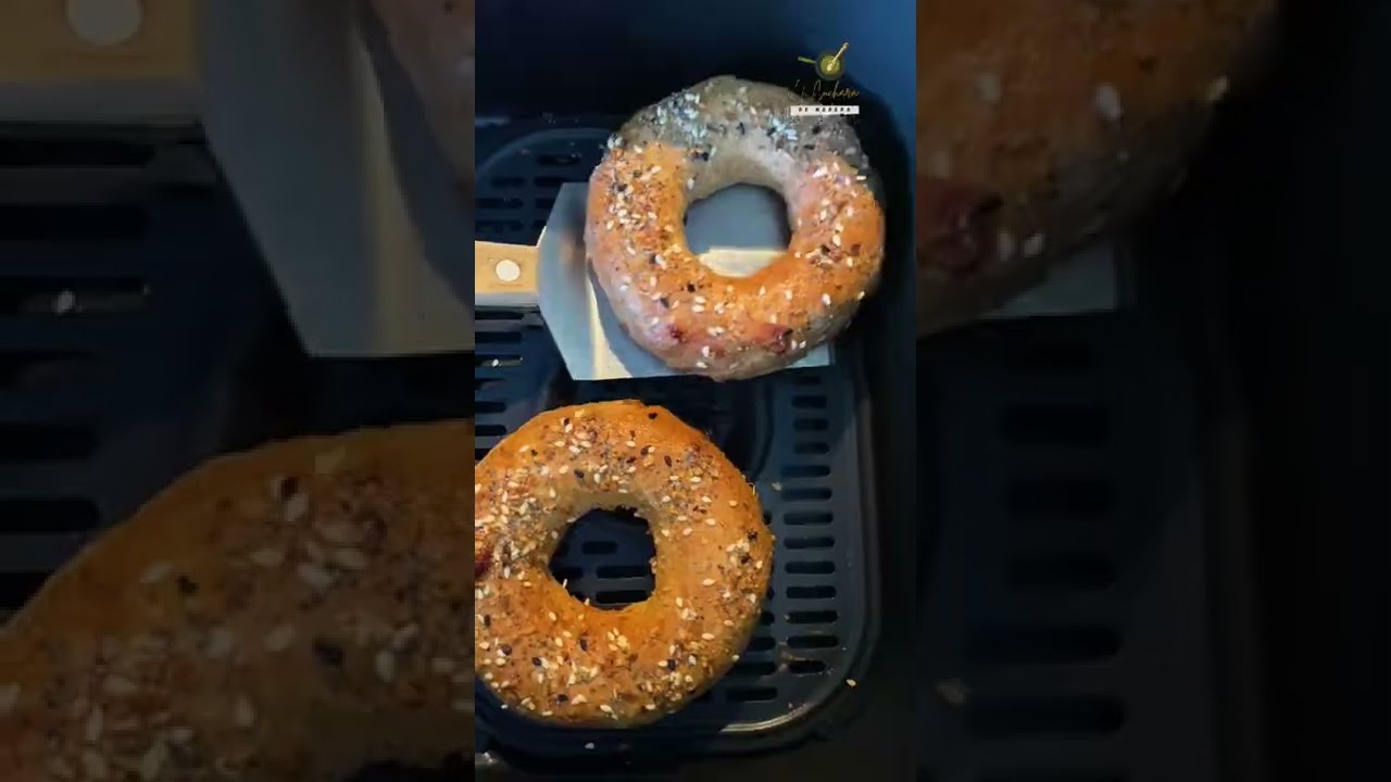 🥯 C&Oacute;MO HACER BAGEL EN LA AIRFRYER | #airfryer #freidoradeaire #freidorasinaceite