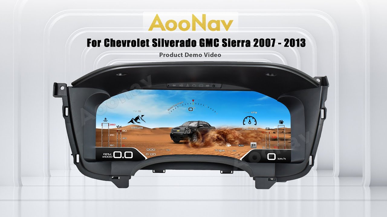 AOONAV 15 Inch Digital Cluster For Chevrolet Silverado GMC Sierra 2007 - 2013 Instrument Speedometer