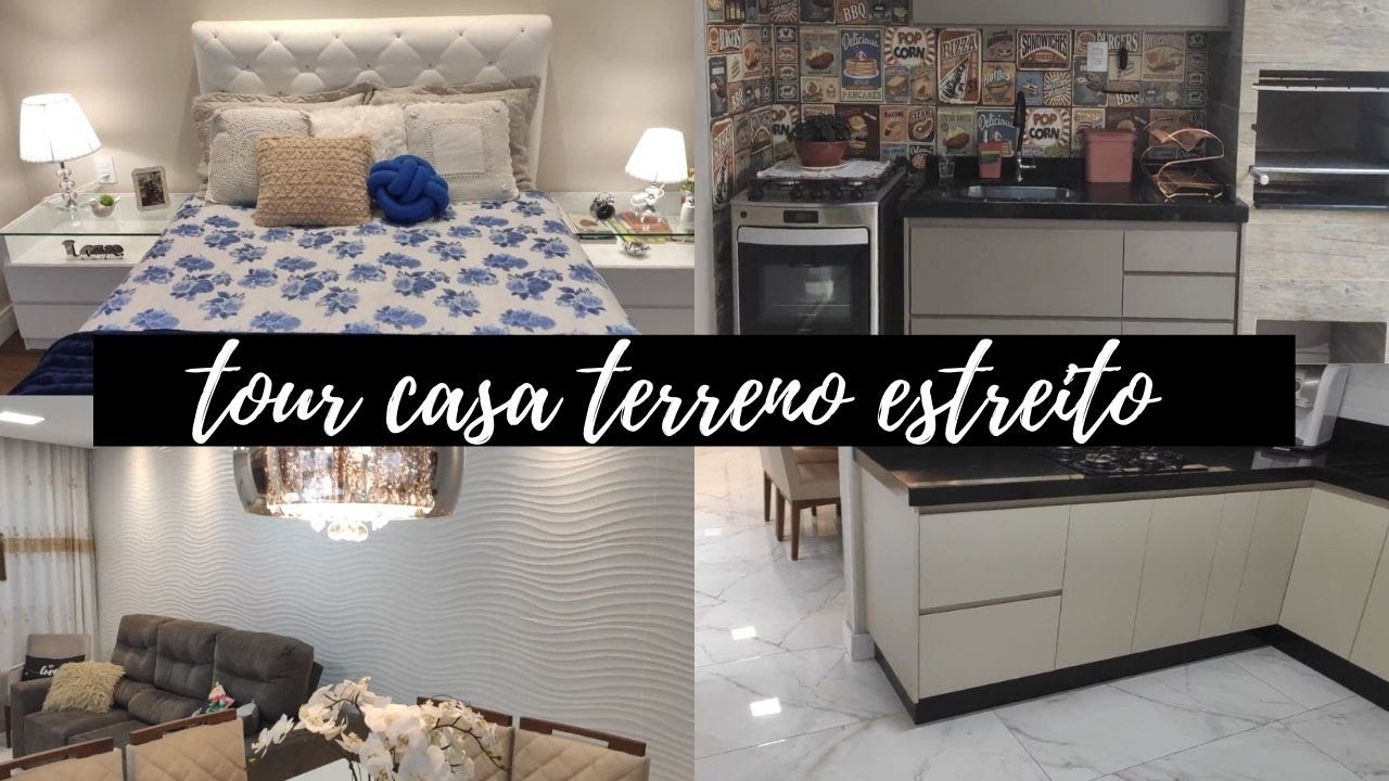 Tour por uma casa simples com lindos acabamentos | Terreno estreito