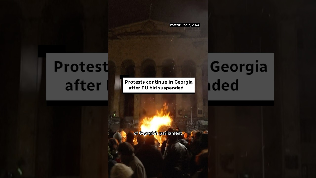Protests continue in Georgia after EU bid suspended