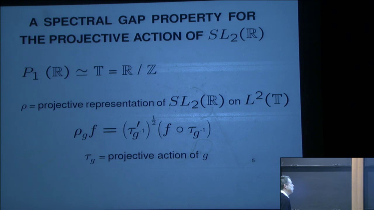 A spectral gap in SL2(ℝ)SL2(R) and applications: expansion, Furstenberg measures... - Jean Bourgain