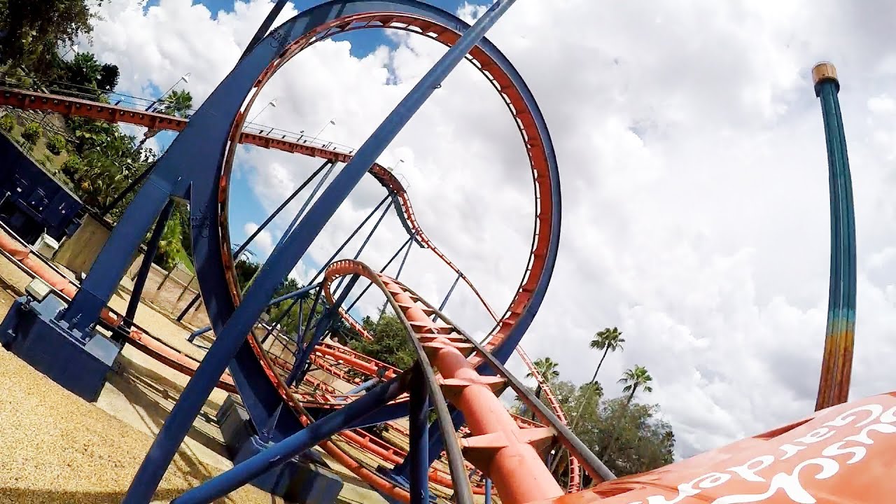 Scorpion Front Row POV Ride at Busch Gardens Tampa Bay on Roller Coaster Day 2016, 1080p 60fps