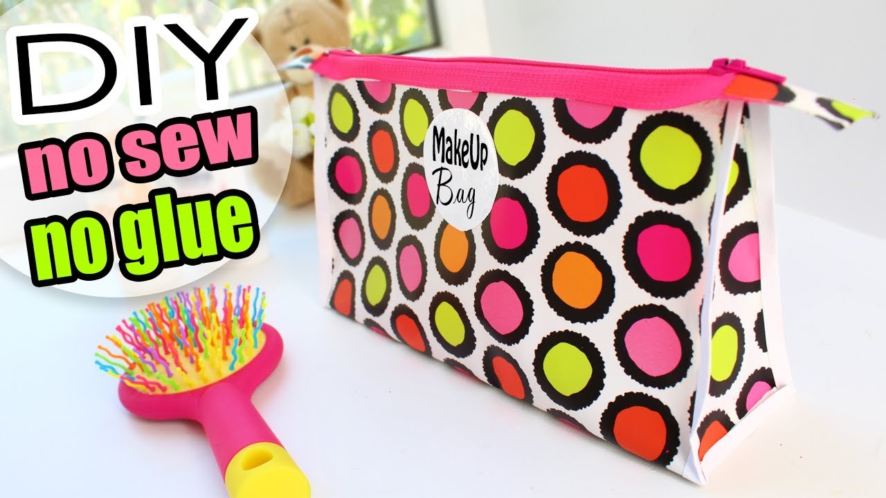 DIY BRIGHT ZIPPER BAG NO SEW NO GLUE METHOD | Cosmetic Bag Idea 2018