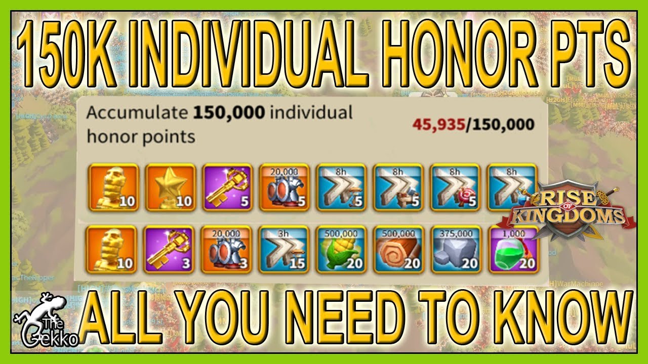 HOW TO GET 150K INDIVIDUAL HONOR POINTS - Rise of Kingdoms