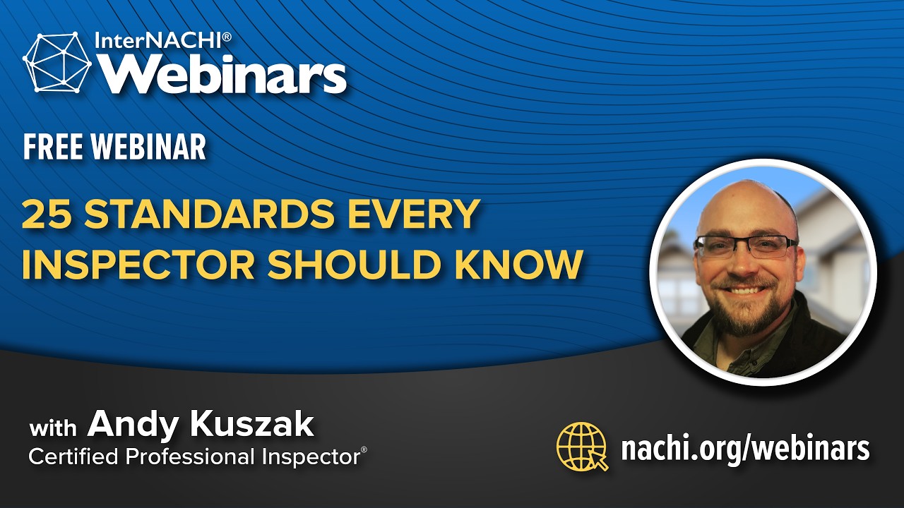 Free CE Webinar  25 Standards Every Inspector Should Know