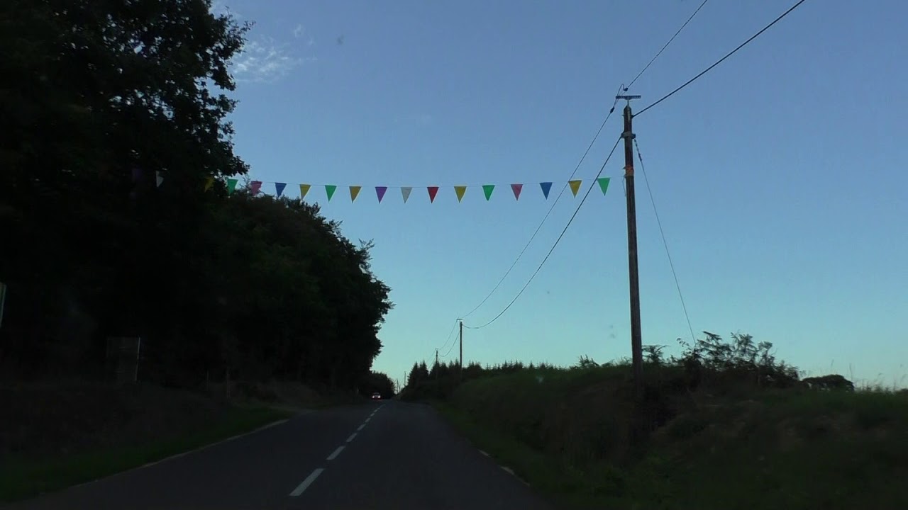 Driving Between 22110 Rostrenen & 22160 La Croix Tasset, Brittany, France 31st Auugust 2018