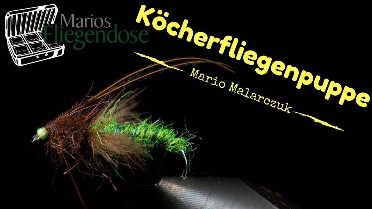 Marios Fliegendose - Fliegenbinden - Köcherfliegenpuppe