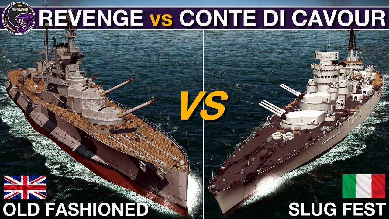 Линкор HMS Revenge против линкора Conte Di Cavour (РАУНД 2) | Морская война