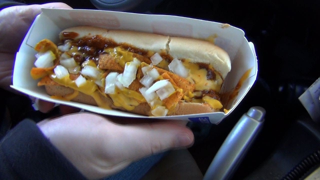 Munching Down on the Sonic Fritos Hot Dog