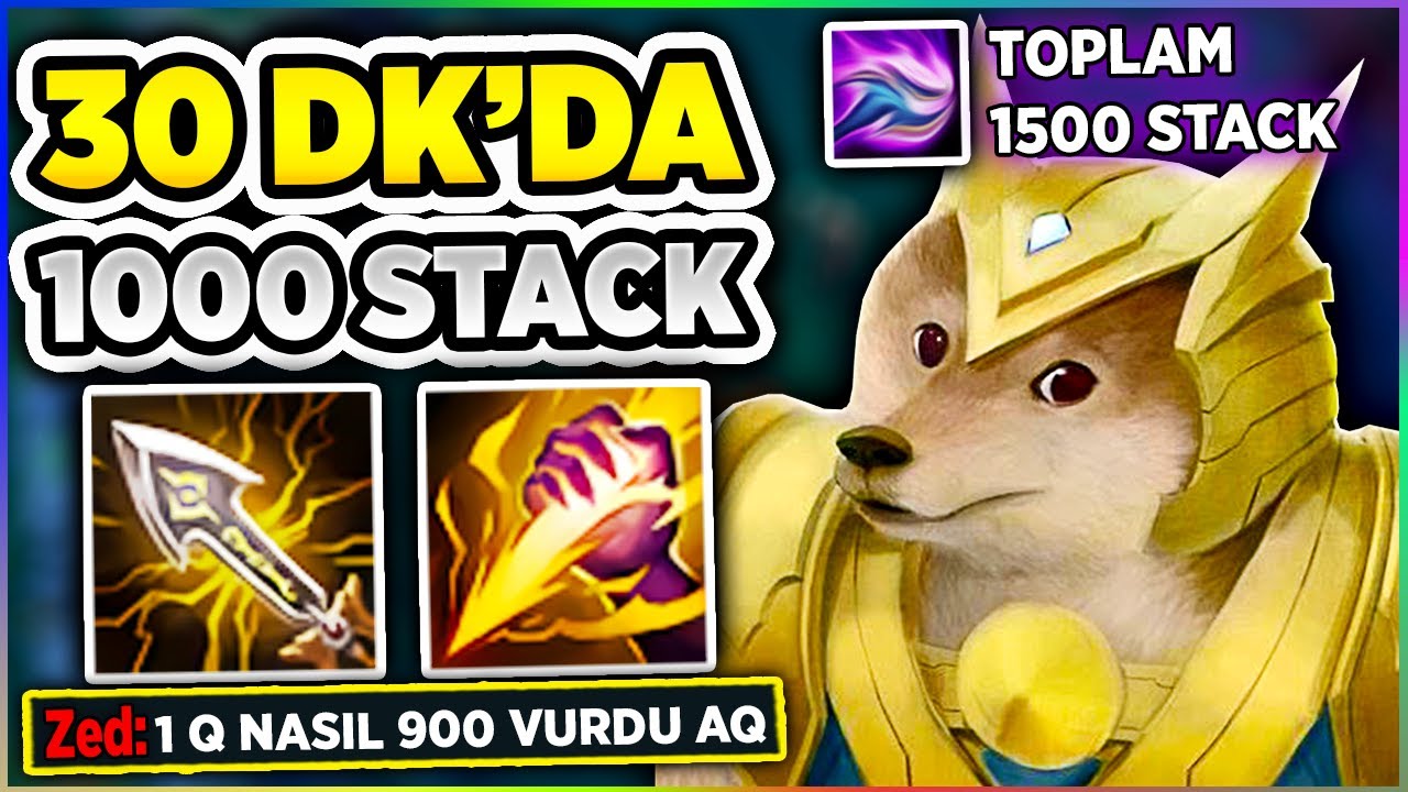 KÖPEKTEN KORKSAK NASUS OYNAMAYIZ! TAM 1500 STACK NASUS JUNGLE! 1 Q İLE ADC'YE TEK ATTIM!!