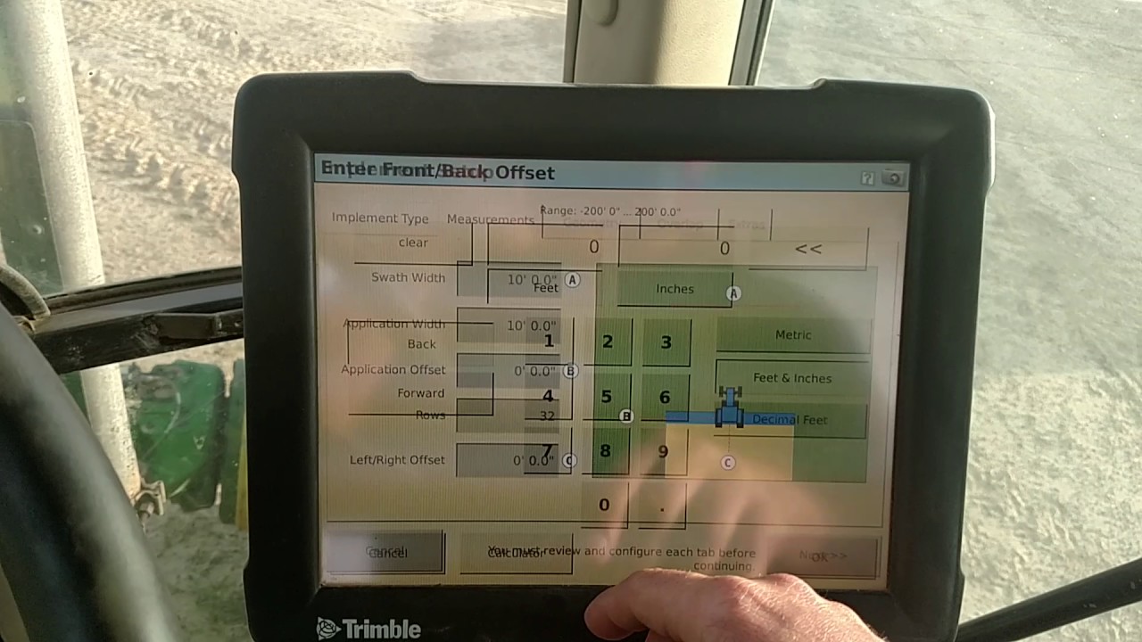 Setting up a new implement