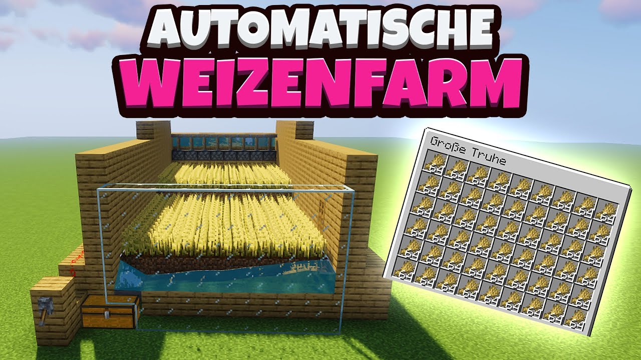 Minecraft - Automatische Weizenfarm bauen (einfach & effizient) | 1.16 [Deutsch / German]
