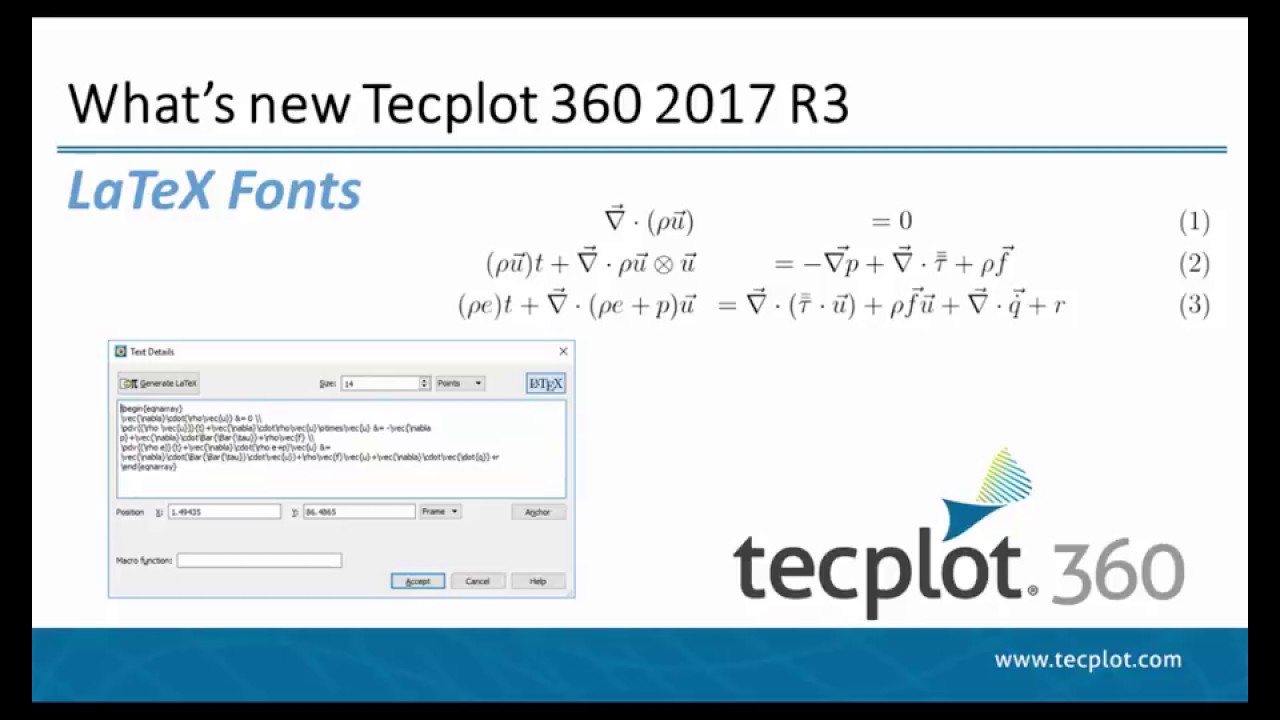 LaTeX Fonts in Tecplot Software