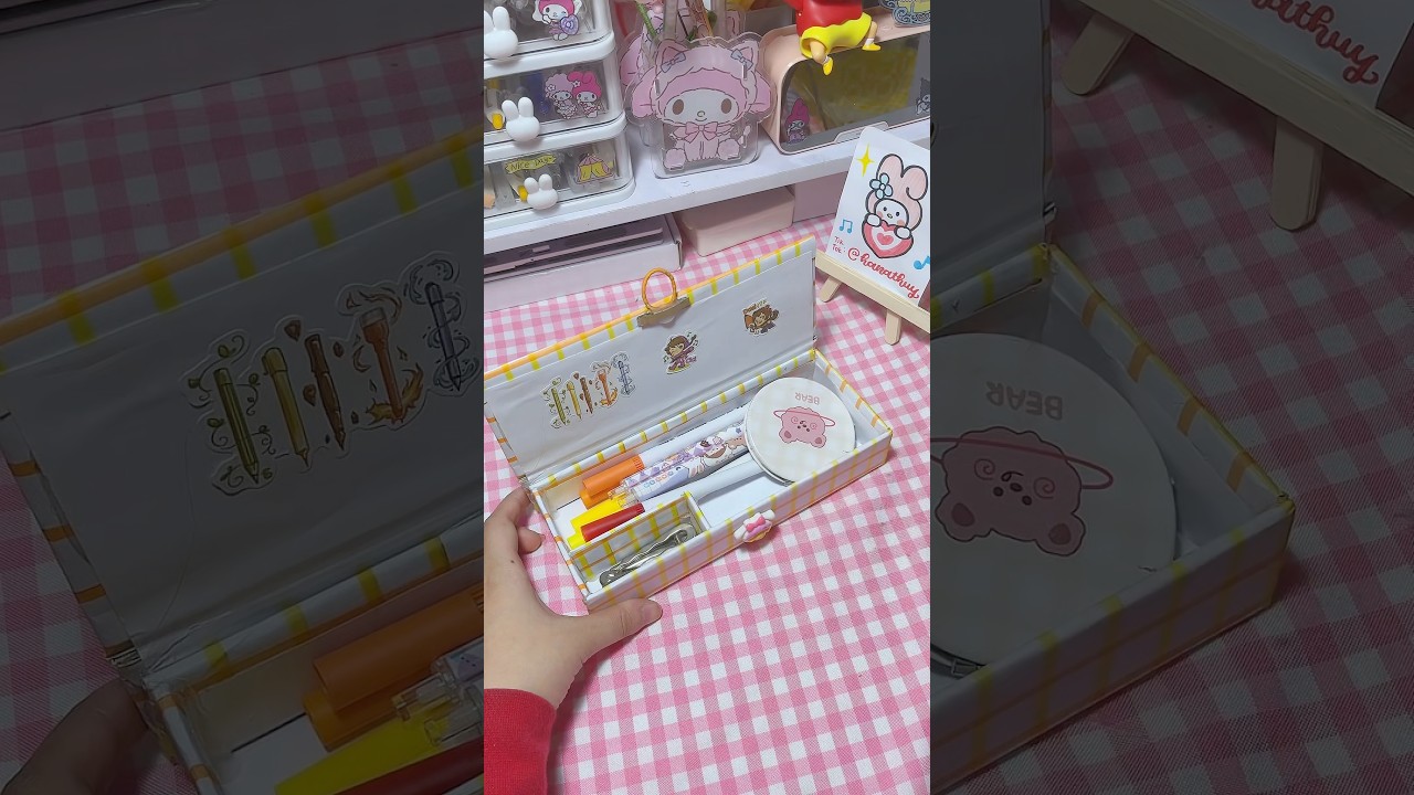 Cute DIY pencil case💛 #diy #crafts #shortvideo #handmadediy #diypencilcase #foryou
