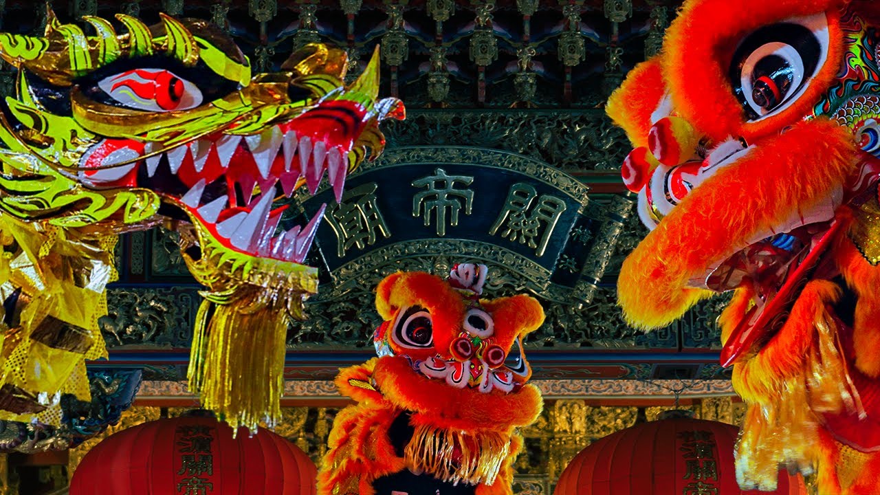 横浜中華街 春節カウントダウン2024 CNY Yokohama Chinatown 龍舞 & 獅子舞【4K FULL映像】