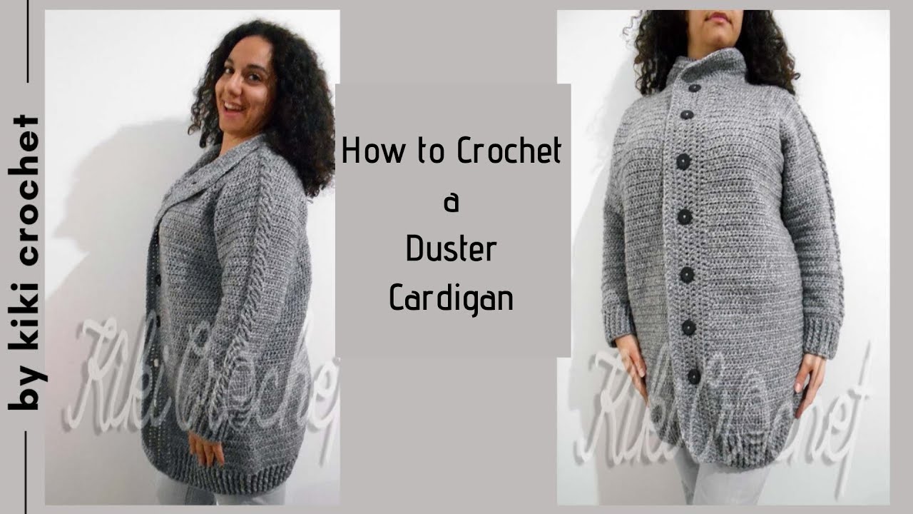 How to Crochet a Duster Cardigan - Top Down - Sizes S - 2XL (pt 1/2)