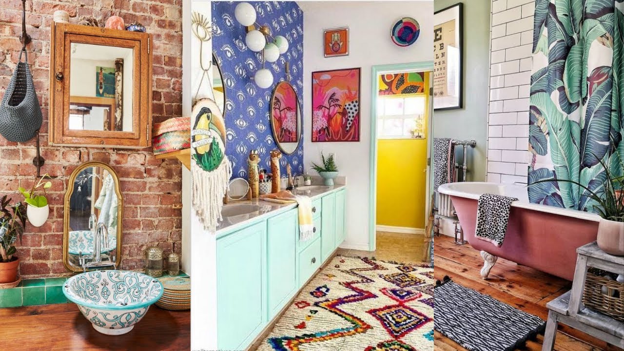 Boho Bathroom Design Ideas. Bohemian Decoration Inspirations for Bathroom.