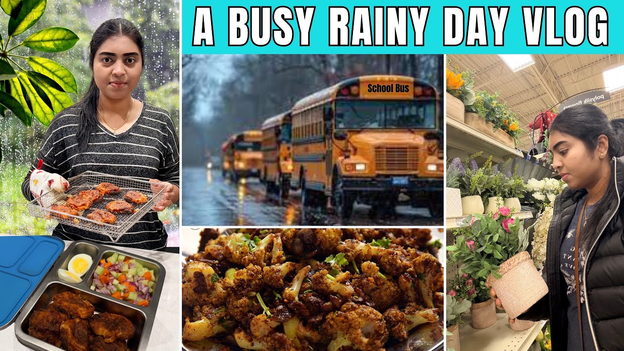 🌧️ Fall Season தொடங்கிட்டது! Rainy Day | Thanksgiving Shopping Cooking | Indian Mom | USA Tamil VLOG