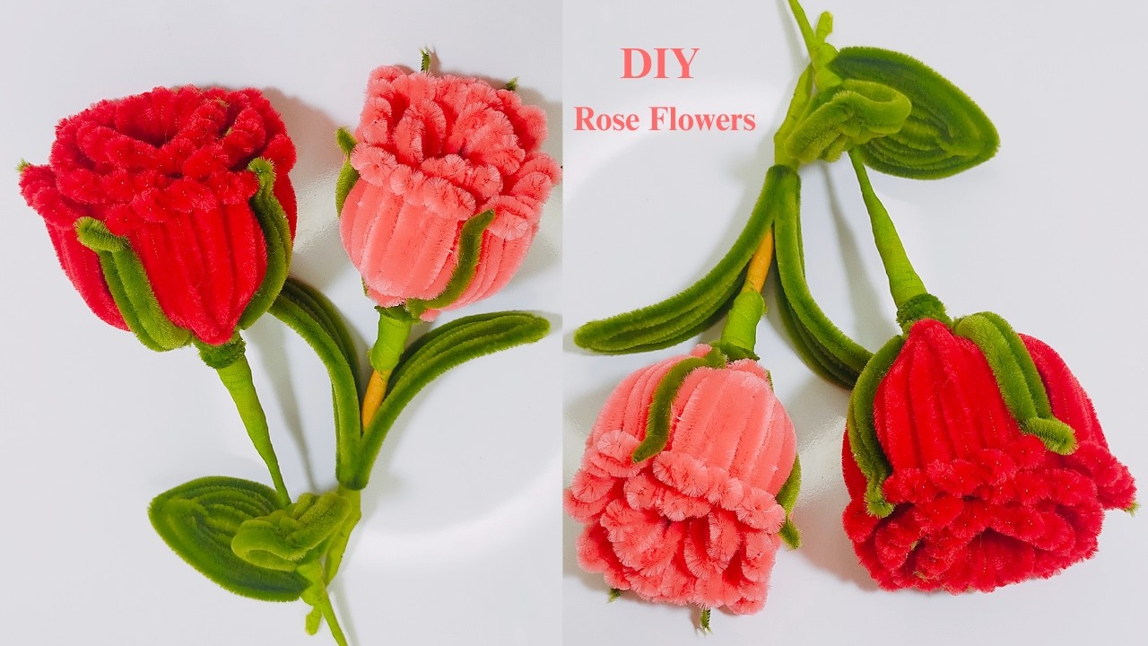 DIY Rose Flowers | How to Make Pipe Cleaner Rose Flowers | Easy way for Rose Flowers Tutorial