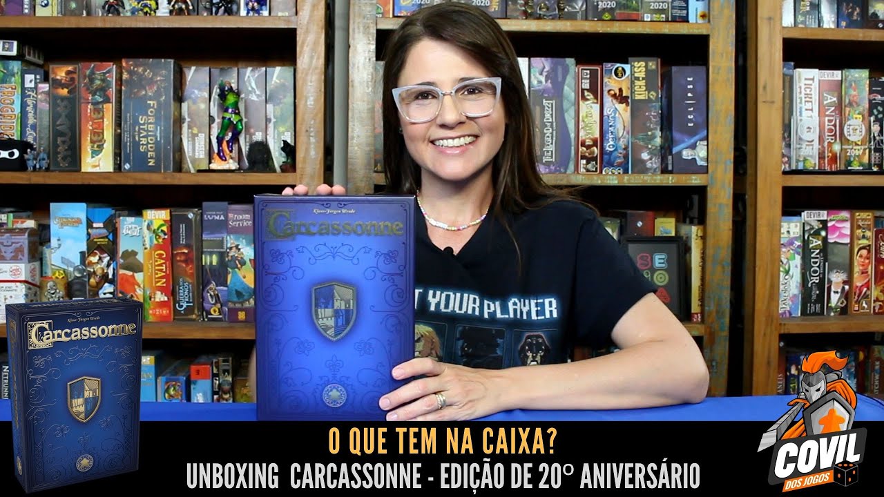 O Que Tem na Caixa? Unboxing Carcassonne: Edição de 20º Aniversário