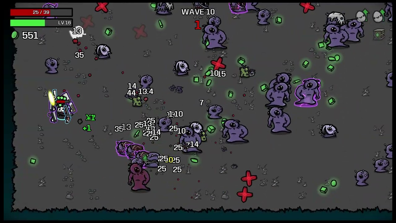 Curious: LaserGun + Shredder + SMG + Pistol + Revolver + DoubleBarrelShotgun | Brotato: Crash Zone