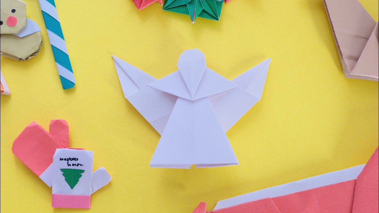 聖誕節摺紙 天使 Origami Christmas Angel (Easy)