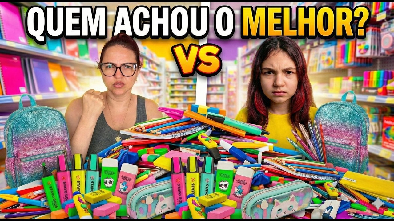 ESCOLHENDO MATERIAL ESCOLAR MÃE VS FILHA 2