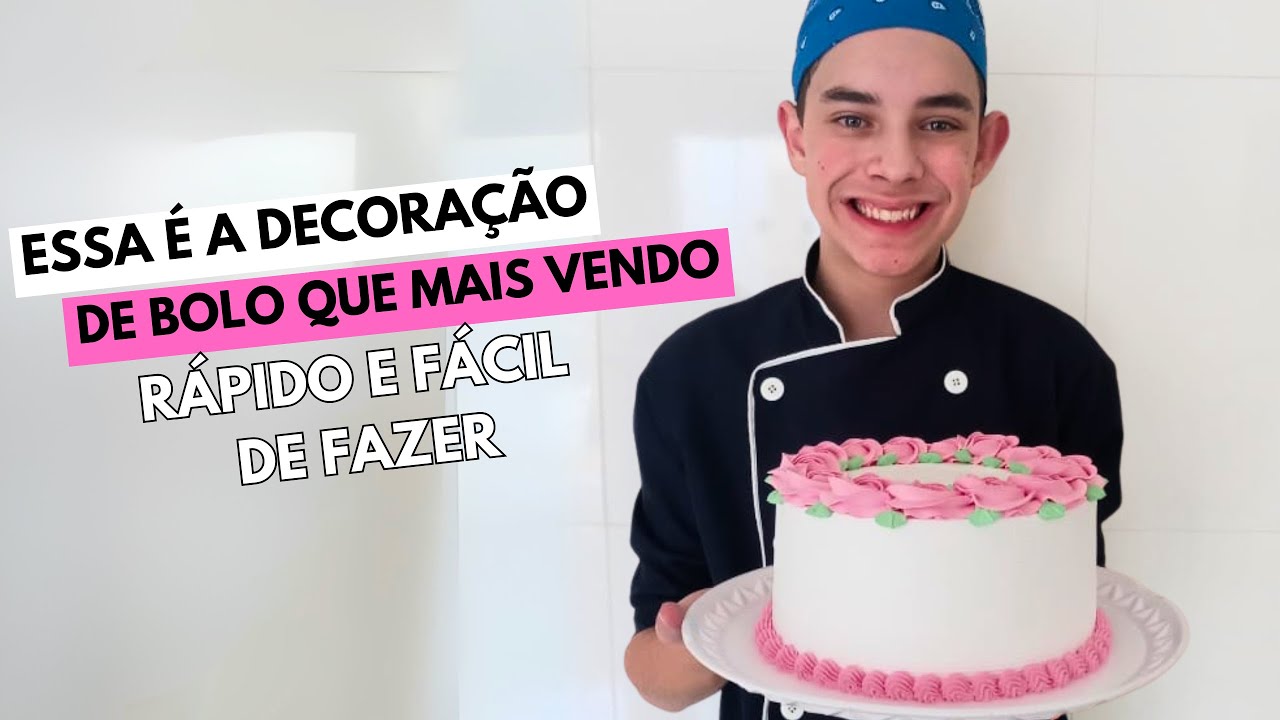 Bolo com decoração em rosetas | Confeitando com Lucas