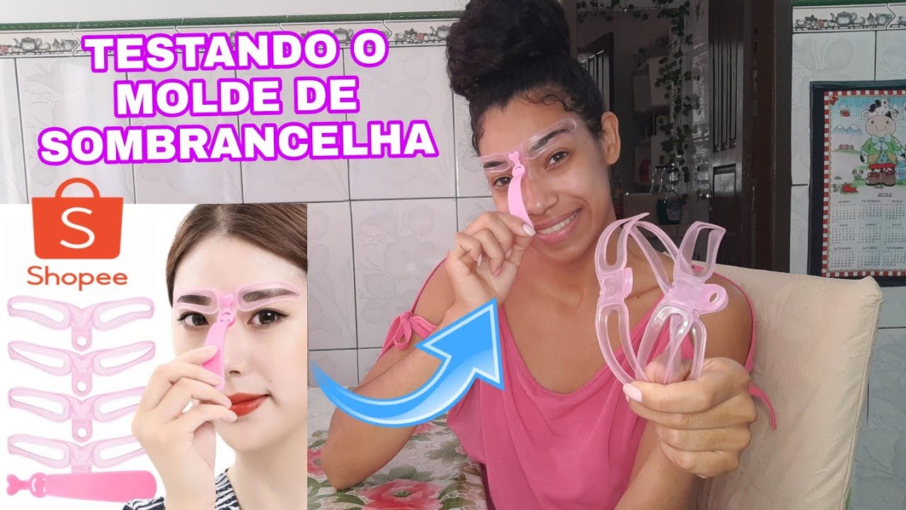 testando o molde de sobrancelha comprado na shopee 🤗 /valeu apena?