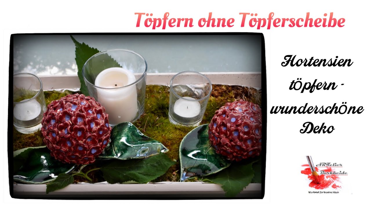 Hortensienblüten töpfern - wunderschöne Deko Idee