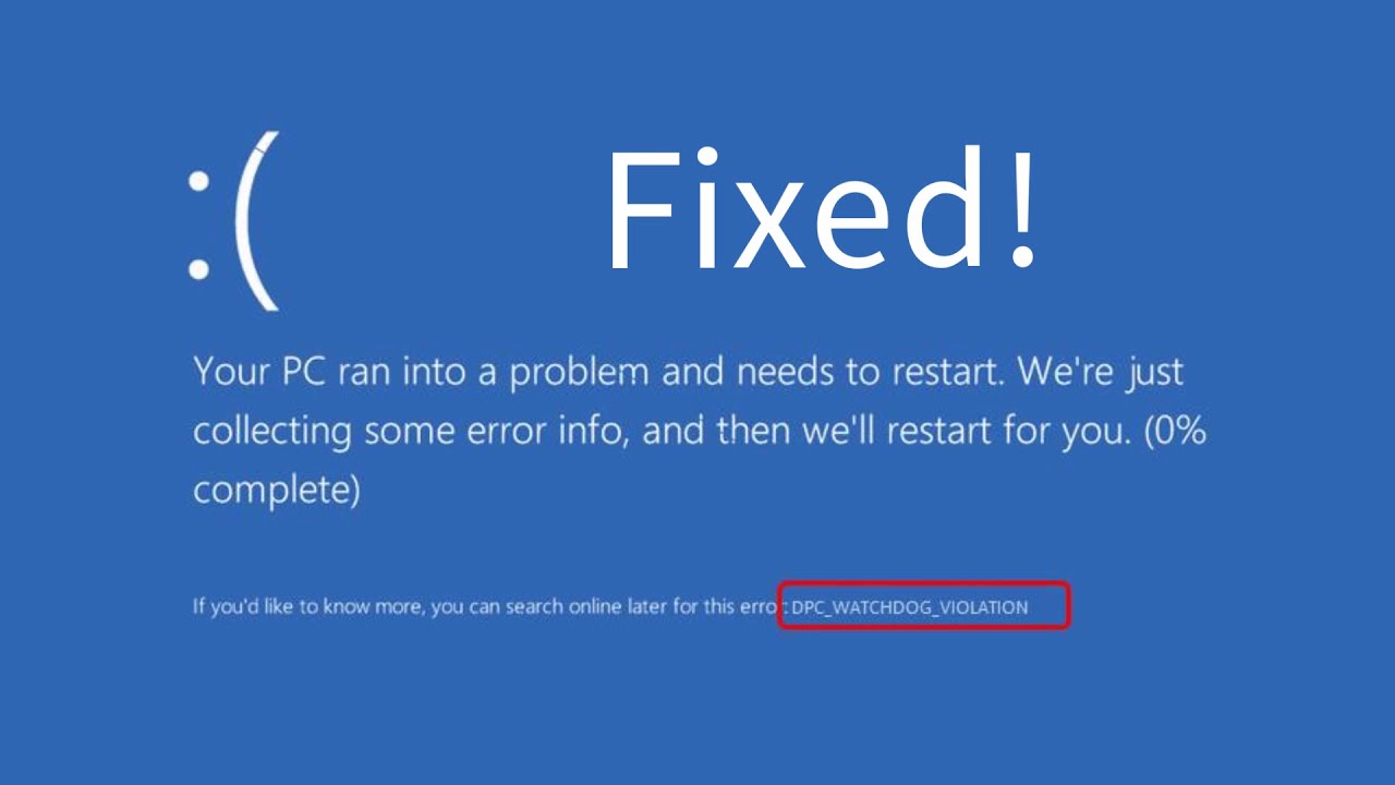 Fix DPC WATCHDOG VIOLATION in 1 Minute - Windows 10 - How to Fix