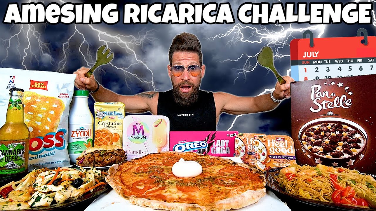 aMESIng RICARICA CHALLENGE di LUGLIO (10000 Calorie) MAN VS FOOD