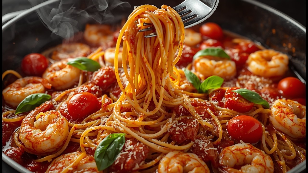 Ich habe noch nie so eine Tomatenmark mit Garnelen gegessen! Unglaublich lecker!🍤