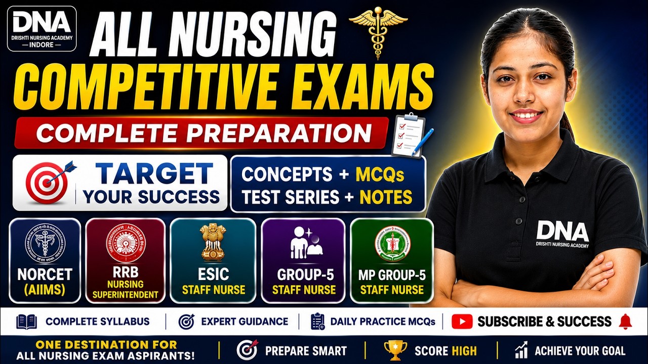 ALL NURSING COMPETITIVE EXAMS  | NORCET | RRB | ESIC | MP Group-5 | Nursing Exams 2026-27