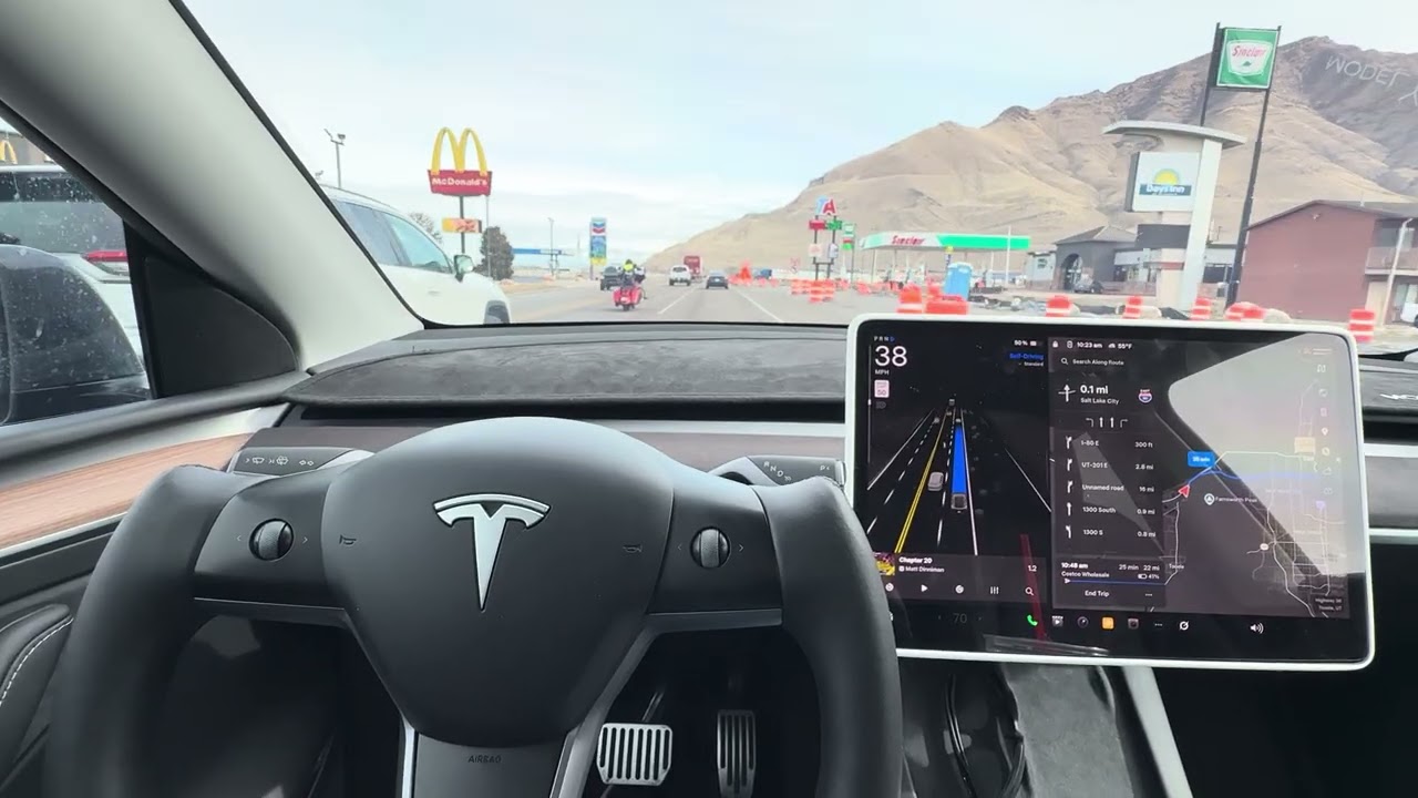 Using grok to navigate my tesla y to Costco.  