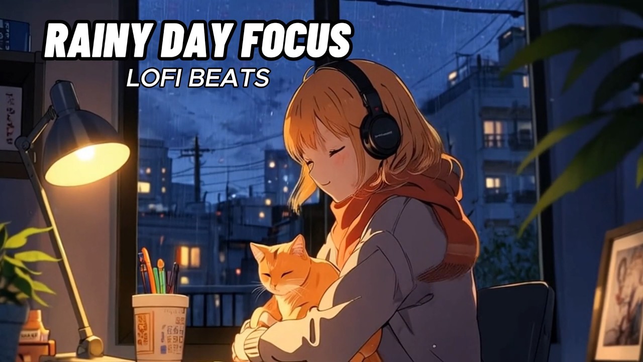 🌧️Rainy Day Focus Lofi Beats | Saxophone Jazz Piano for Deep Study & Work (1 Hour) 🎧