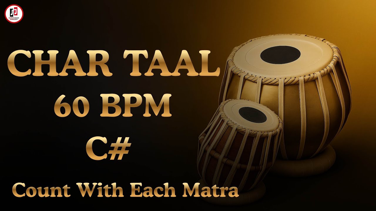 Char Taal Practice Track | Tabla | C# | 60 BPM