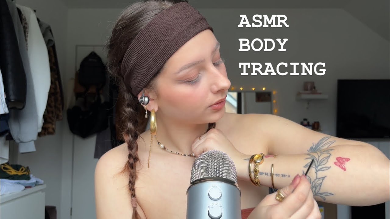 Gentle Body Tracing & Brushing | Visual ASMR | Very Soft Whispering for deep Sleep