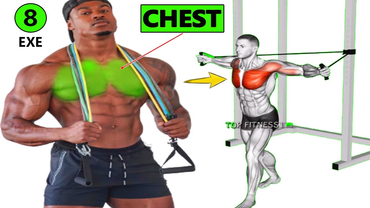 Resistance Band Chest Workout at home ( 8 Best Exercises )