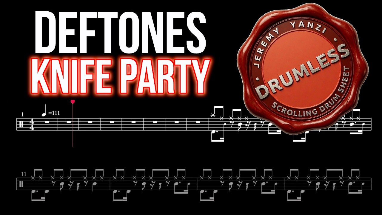 Deftones - Knife Party - Drumless ( with scrolling drum score)
