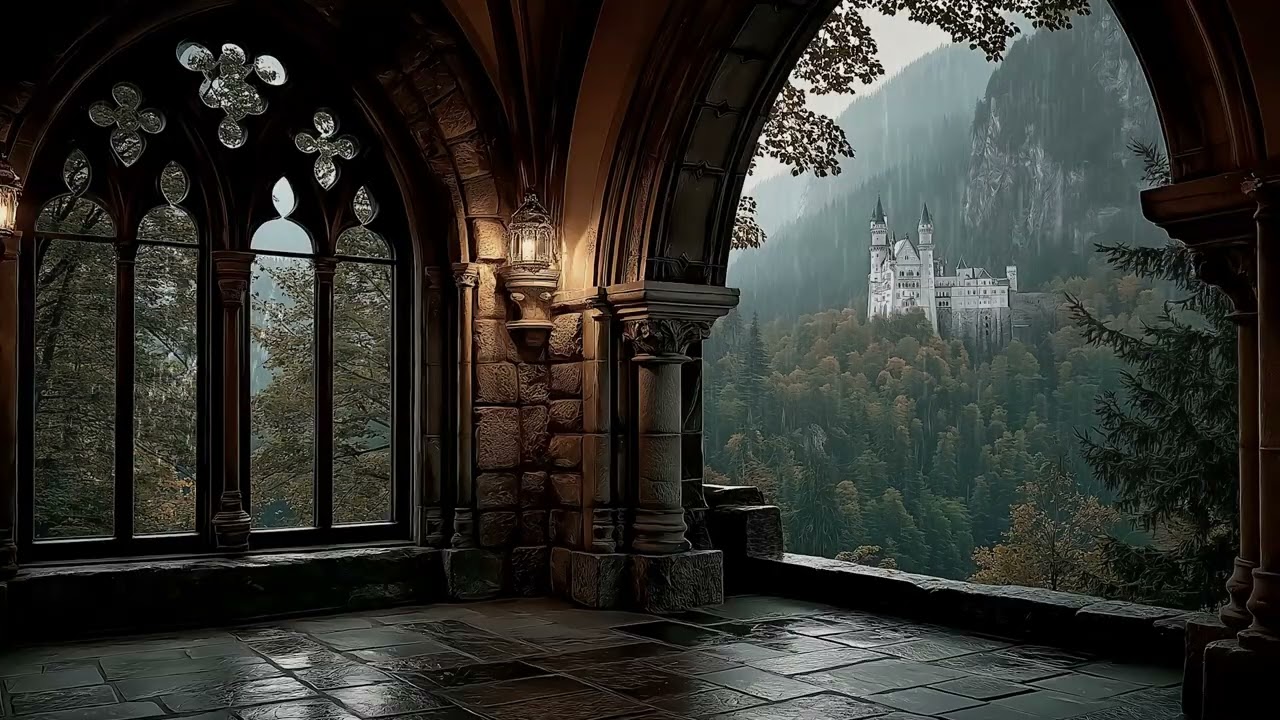 Heavy Rain & Thunder at a Cozy Hut Window | Powerful Storm Ambience with Wind for Sleep, Focus
