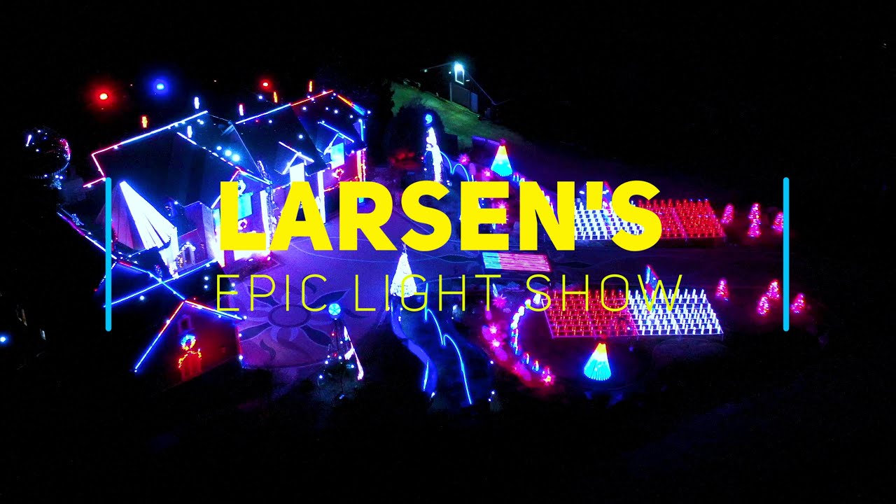 Larsen's EPIC Christmas Light Show  - Opening Night | 4K drone video