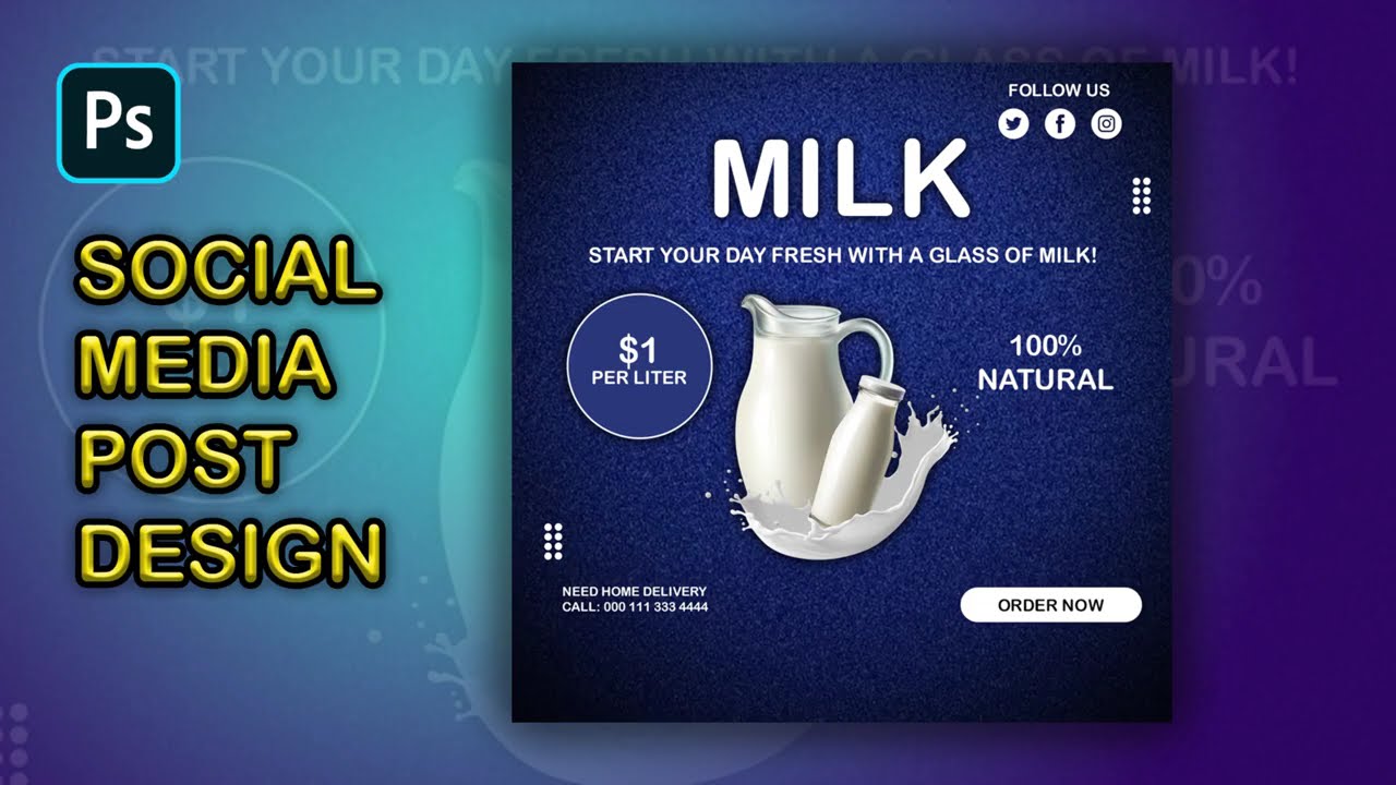 Creative Social Media Post Design in Photoshop | Product Advertisement Tutorial