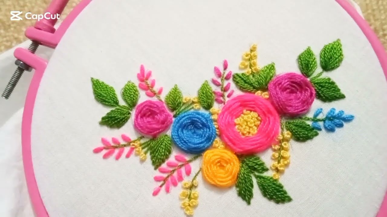 Colorful Floral Hand Embroidery 🌺 | Satisfying Flower Stitch Design