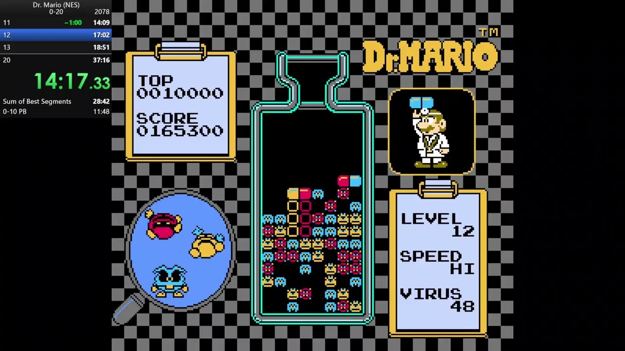 NES Dr. Mario 0-20 in 36:45