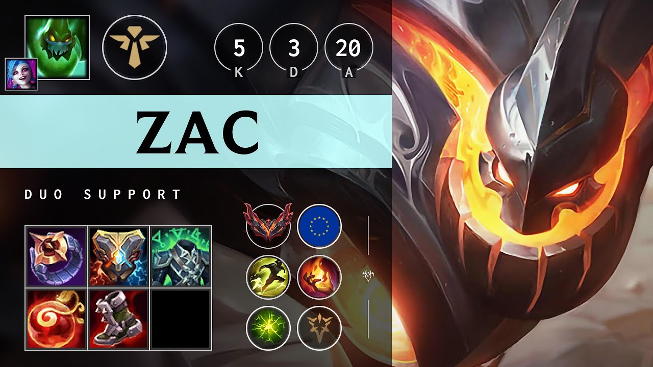 Zac Support vs Pyke - EUW Grandmaster Patch 25.10