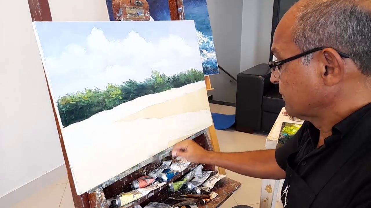 Como Pintar marinha com coqueiros| Professor Costerus