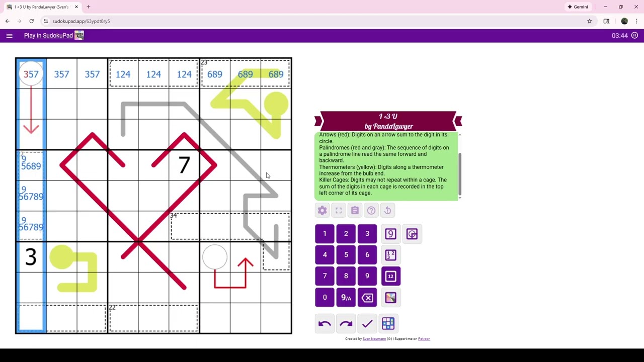 Solving my variant sudoku puzzle