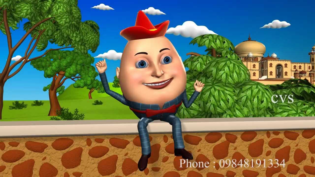 Humpty Dumpty - 3D Animation English Nursery Rhyme songs For Children with Lyrics